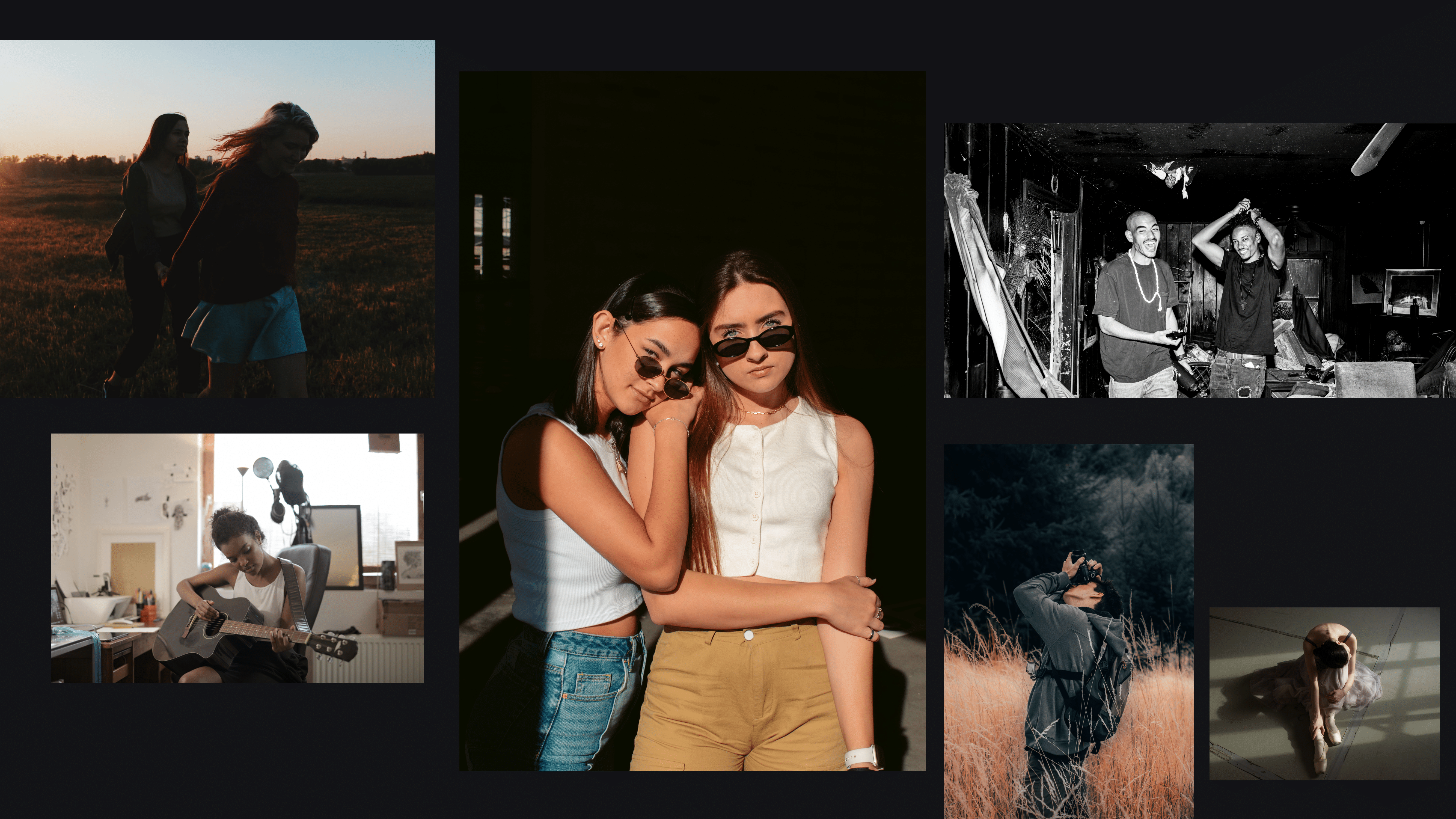 Collage of the landing page images