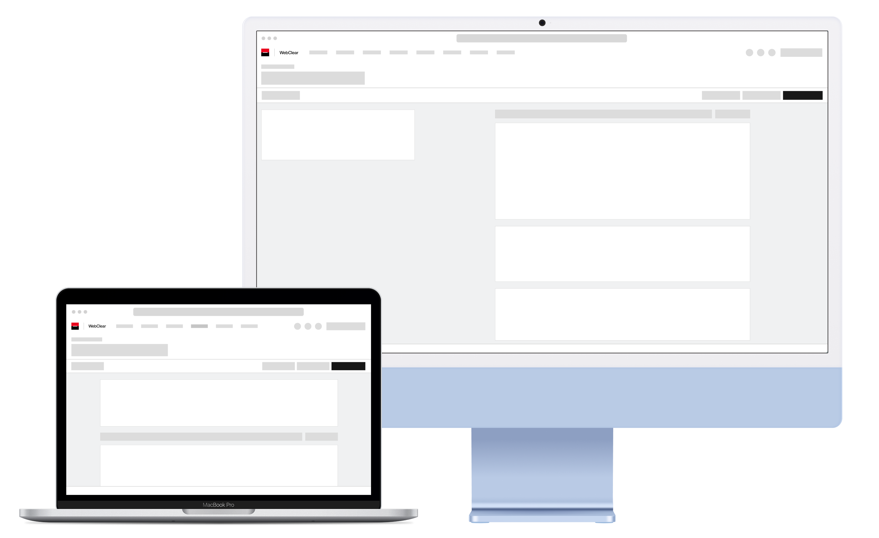 Two devices showing the responsive behavior of a page containing a form